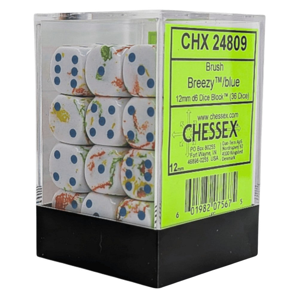 CHX 24809 Brush Breezy/blue 12mm d6 Dice Block (36 dice)