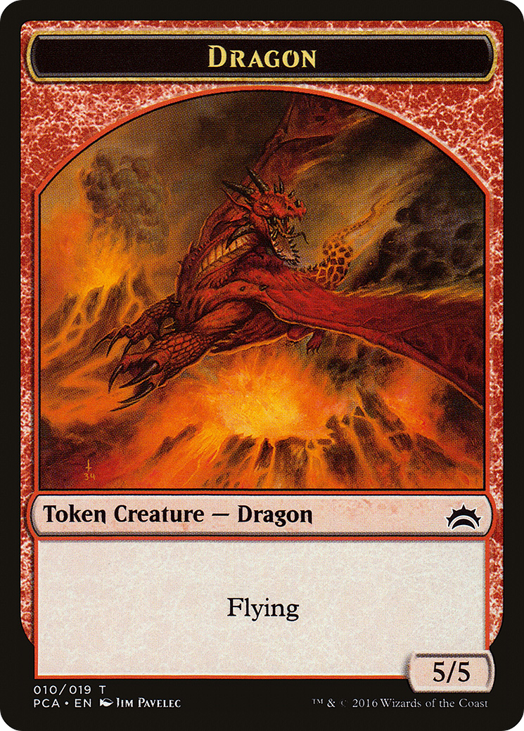 Dragon // Saproling Double-Sided Token [Planechase Anthology Tokens]-3