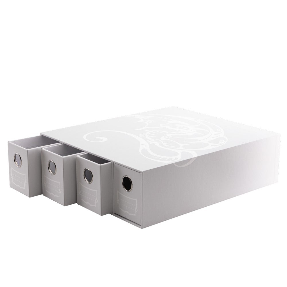 Dragon Shield: Fortress Card Drawers – Horizontal: Size 4 – White