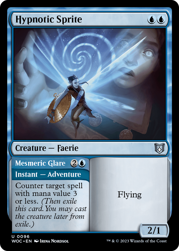Hypnotic Sprite // Mesmeric Glare [Wilds of Eldraine Commander]-1