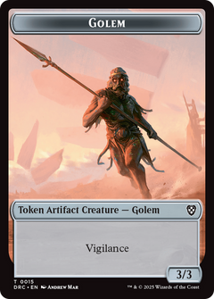 Golem (0015) // Thopter (0009) Double-Sided Token [Aetherdrift Tokens]-1