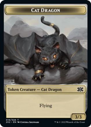 Cat Dragon // Spirit (002) Double-Sided Token (2X2-19 // 2) - Double Masters 2022