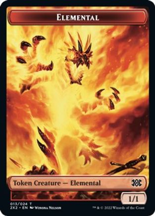 Elemental // Aven Initiate Double-Sided Token (2X2-13 // 4) - Double Masters 2022 Foil-1