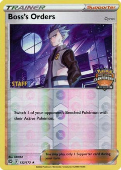 Boss's Orders (132/172) (Regional Championship Promo) (Staff) [Sword & Shield: Brilliant Stars]-1