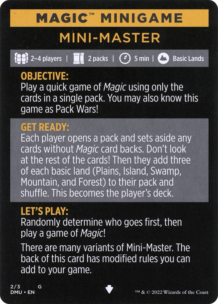 Mini-Master // Mini-Master (cont'd) (MDMU-002) - Dominaria United Minigames-1