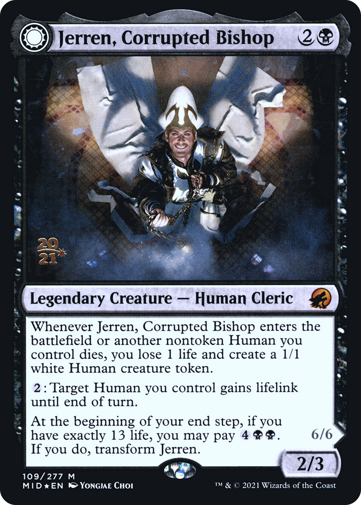 Jerren, Corrupted Bishop // Ormendahl, the Corrupted [Innistrad: Midnight Hunt Prerelease Promos]-3