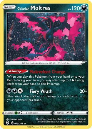 Galarian Moltres (093/203) (Cosmos Holo) [Sword & Shield: Evolving Skies]-1