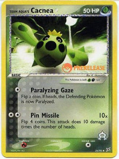 Team Aqua's Cacnea (24/95) (Prerelease Promo) [EX: Team Magma vs Team Aqua]-1