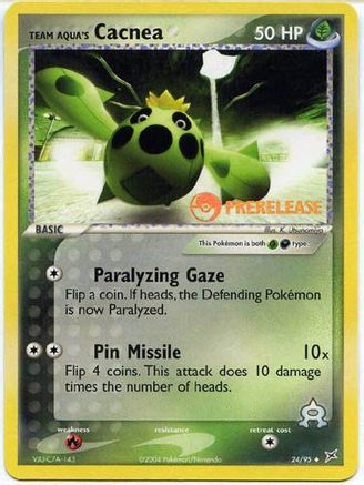 Team Aqua's Cacnea (24/95) (Prerelease Promo) [EX: Team Magma vs Team Aqua]-1