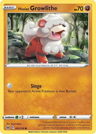 Hisuian Growlithe (083/196) [Sword & Shield: Lost Origin]-1
