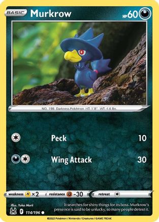 Murkrow (114/196) [Sword & Shield: Lost Origin]-1