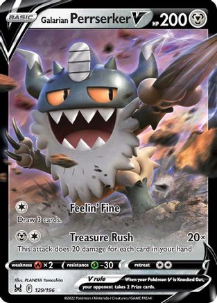 Galarian Perrserker V (129/196) [Sword & Shield: Lost Origin]-1
