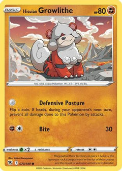 Hisuian Growlithe (070/189) (Theme Deck Exclusive) [Sword & Shield: Astral Radiance]-1