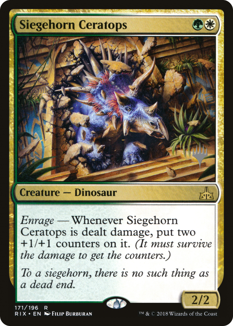 Siegehorn Ceratops (Promo Pack) [Rivals of Ixalan Promos]-1