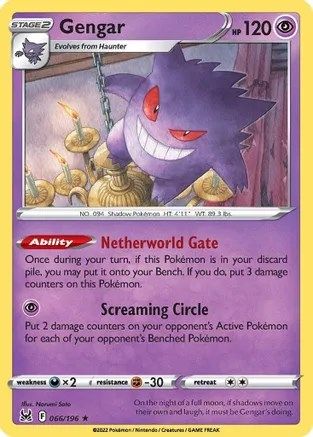 Gengar (066/196) (Theme Deck Exclusive) [Sword & Shield: Lost Origin]-1