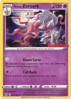 Hisuian Zoroark (076/196) (GameStop) [Sword & Shield: Lost Origin]-1