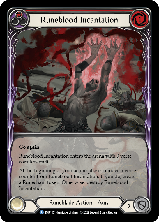 Runeblood Incantation (Red) [EVR107] (Everfest)  1st Edition Extended Art Rainbow Foil-2