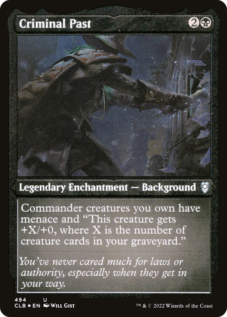 Criminal Past (CLB-494) - Commander Legends: Battle for Baldur's Gate Etched Foil-1