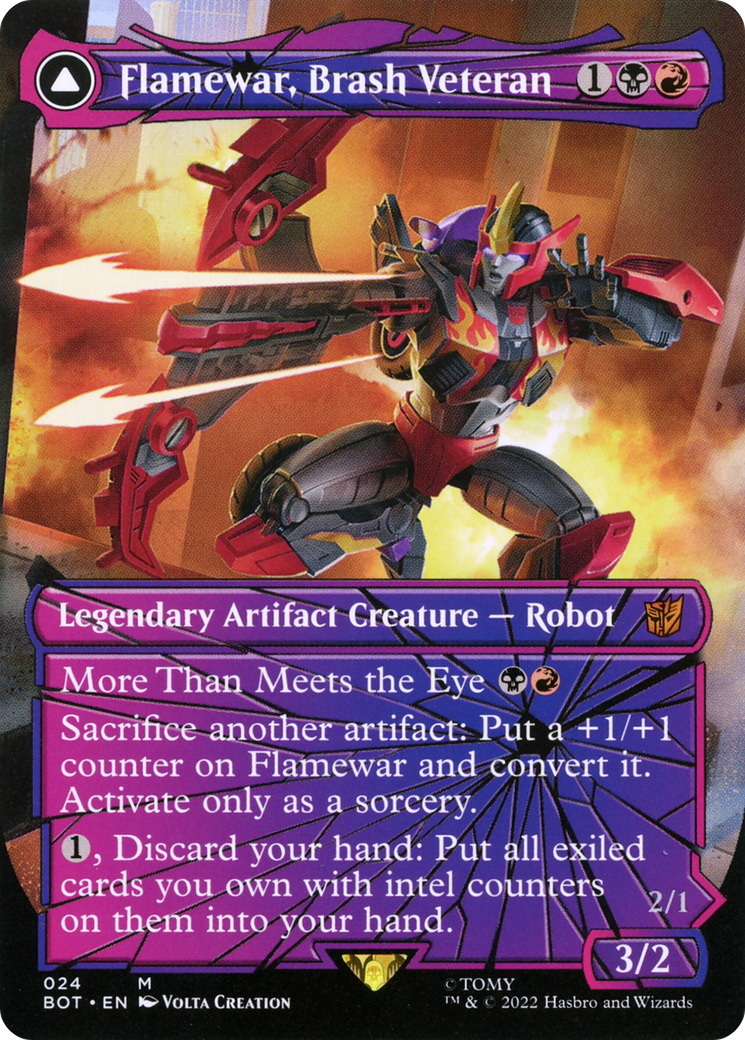 Flamewar, Brash Veteran // Flamewar, Streetwise Operative (Shattered Glass) [Transformers]-5