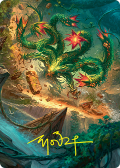 Mossborn Hydra // Mossborn Hydra (AFDN-042) - Foundations Art Series (Borderless) Foil-1