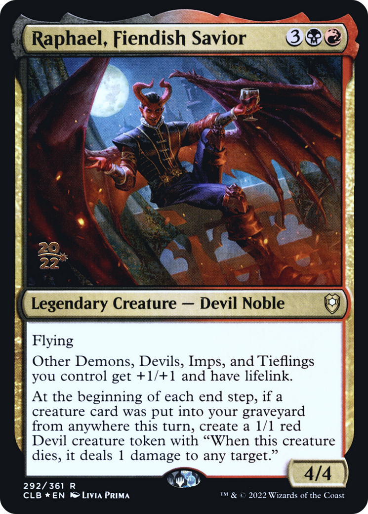 Raphael, Fiendish Savior [Commander Legends: Battle for Baldur's Gate Prerelease Promos]-1