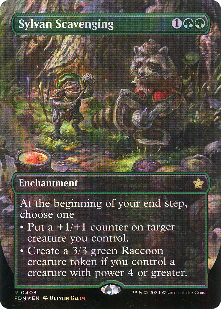 Sylvan Scavenging (Borderless) (Mana Foil) [Foundations]-1