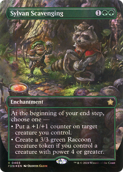 Sylvan Scavenging (Borderless) (Mana Foil) [Foundations]-1