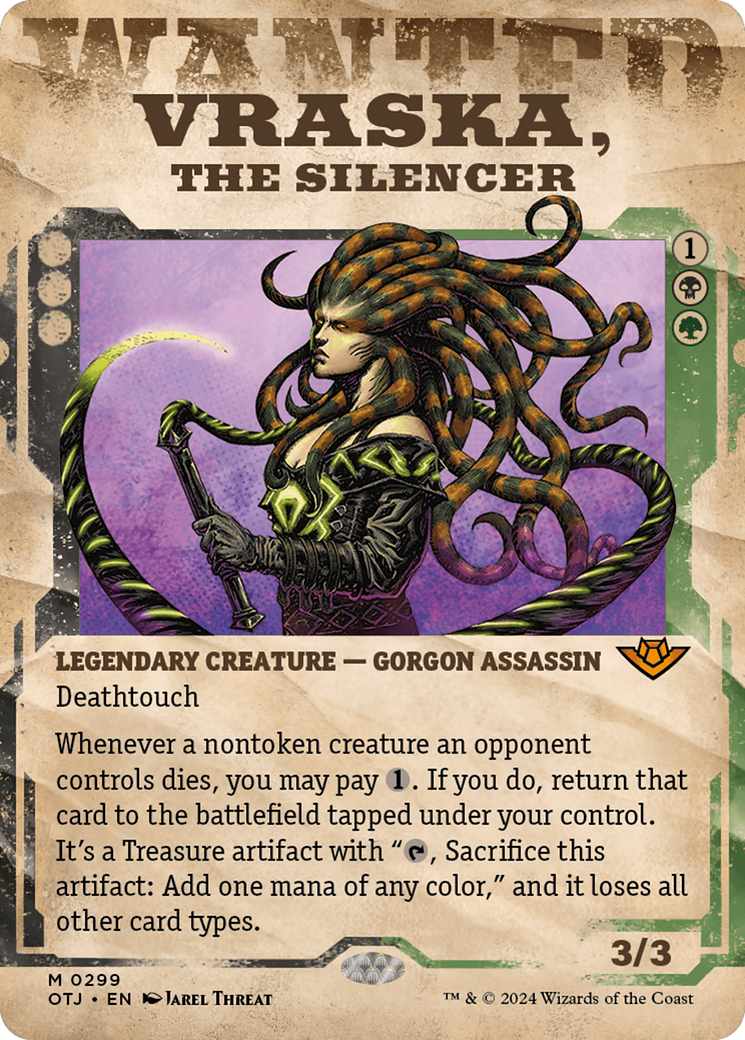 Vraska, the Silencer (Showcase) (OTJ-299) - Outlaws of Thunder Junction: (Showcase) (Borderless) Foil-1