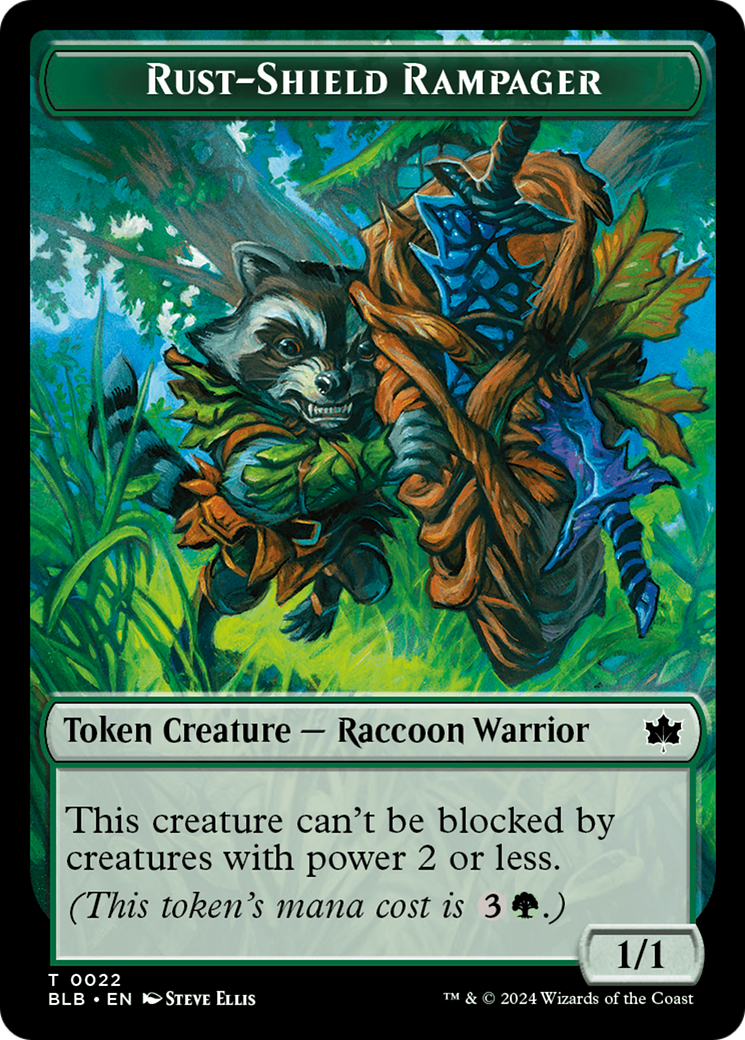 Food // Rust-Shield Rampager Double-Sided Token [Bloomburrow Tokens]-2