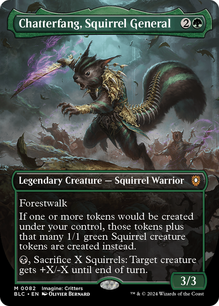Chatterfang, Squirrel General (Borderless) [Bloomburrow Commander]-1