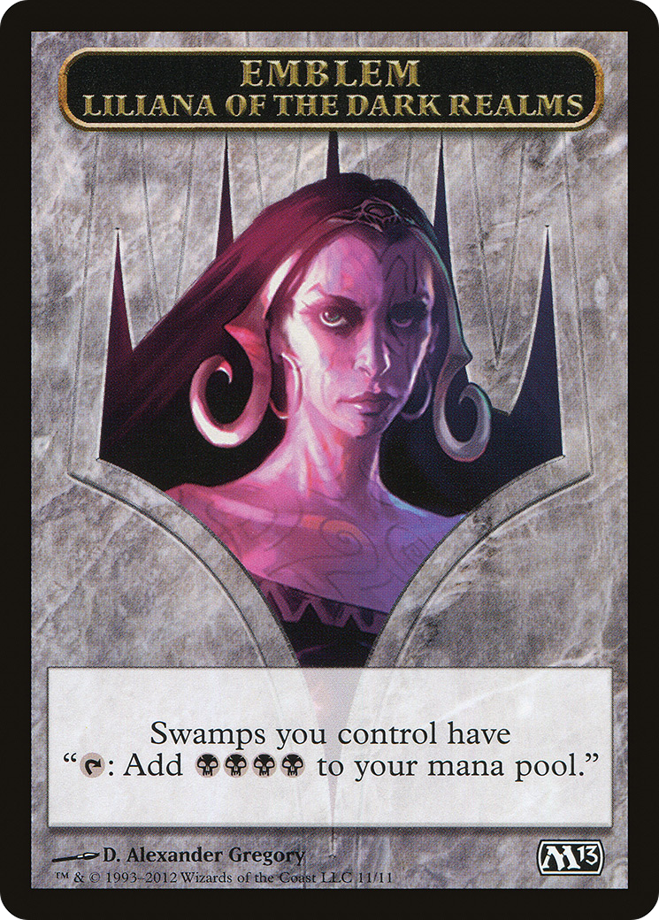 Liliana of the Dark Realms Emblem [Magic 2013 Tokens]-1