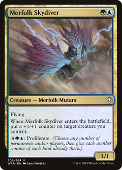 Merfolk Skydiver [War of the Spark]-1