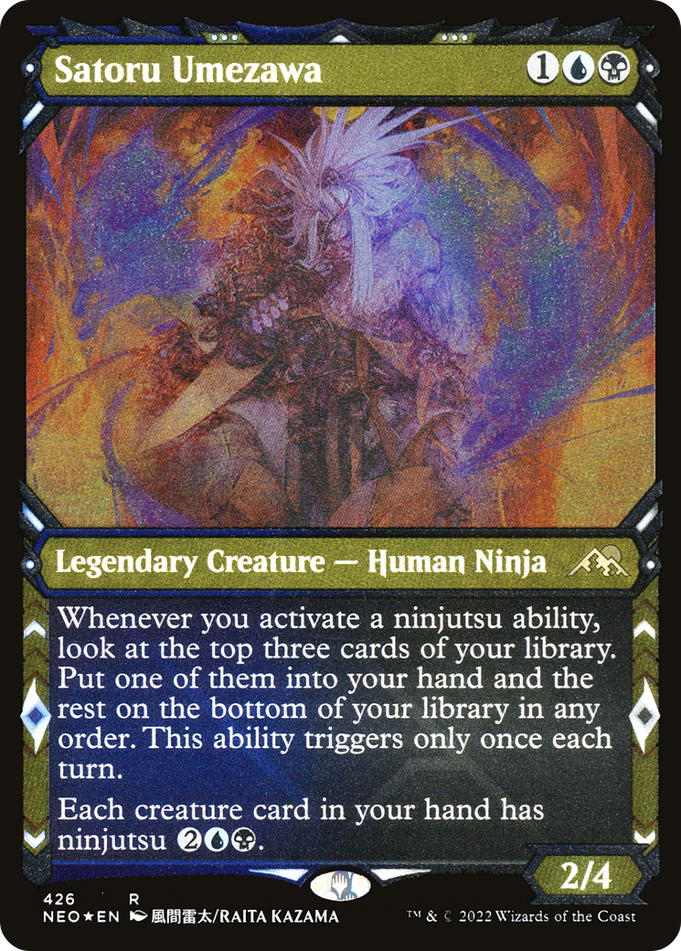 Satoru Umezawa (NEO-426) - Kamigawa: Neon Dynasty: (Showcase) Etched Foil-1