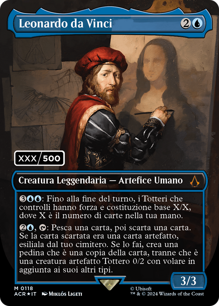 Leonardo da Vinci (Italian) (Serial Numbered) (ACR-118) - Assassin's Creed (Borderless) Foil-1