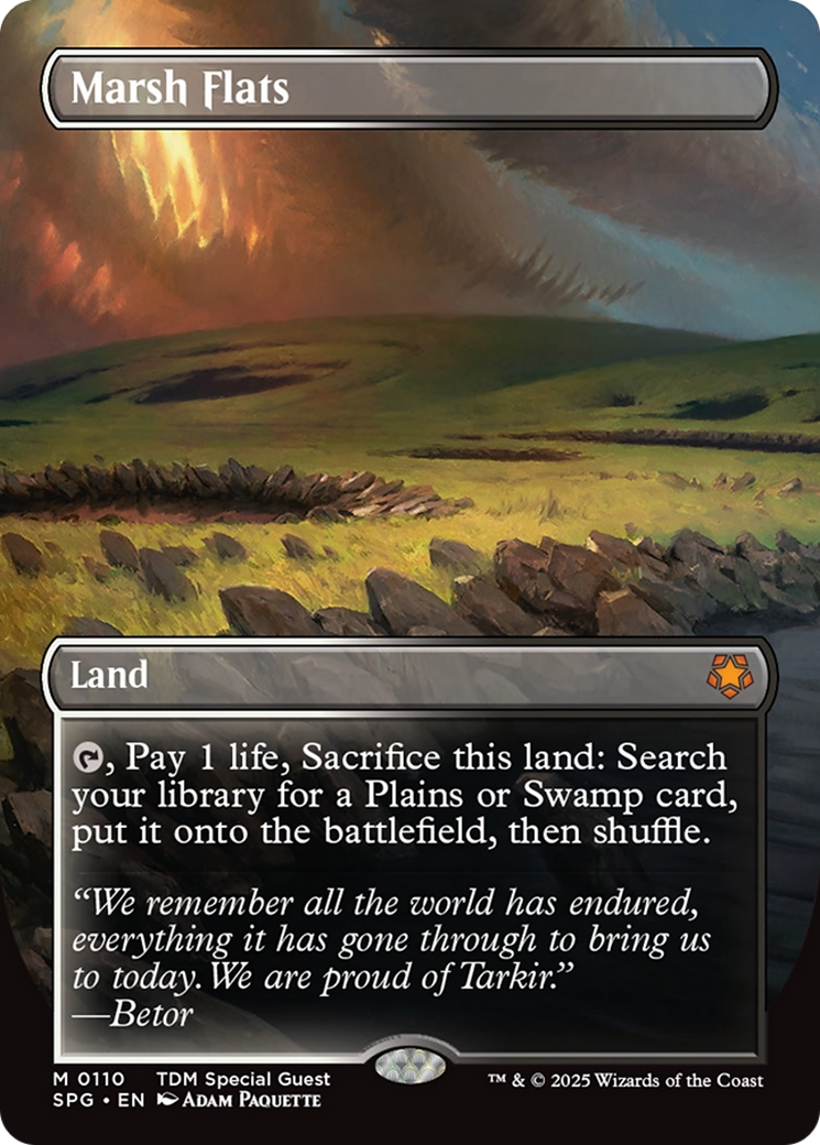 Marsh Flats (Borderless) [Tarkir: Dragonstorm Special Guests]-1
