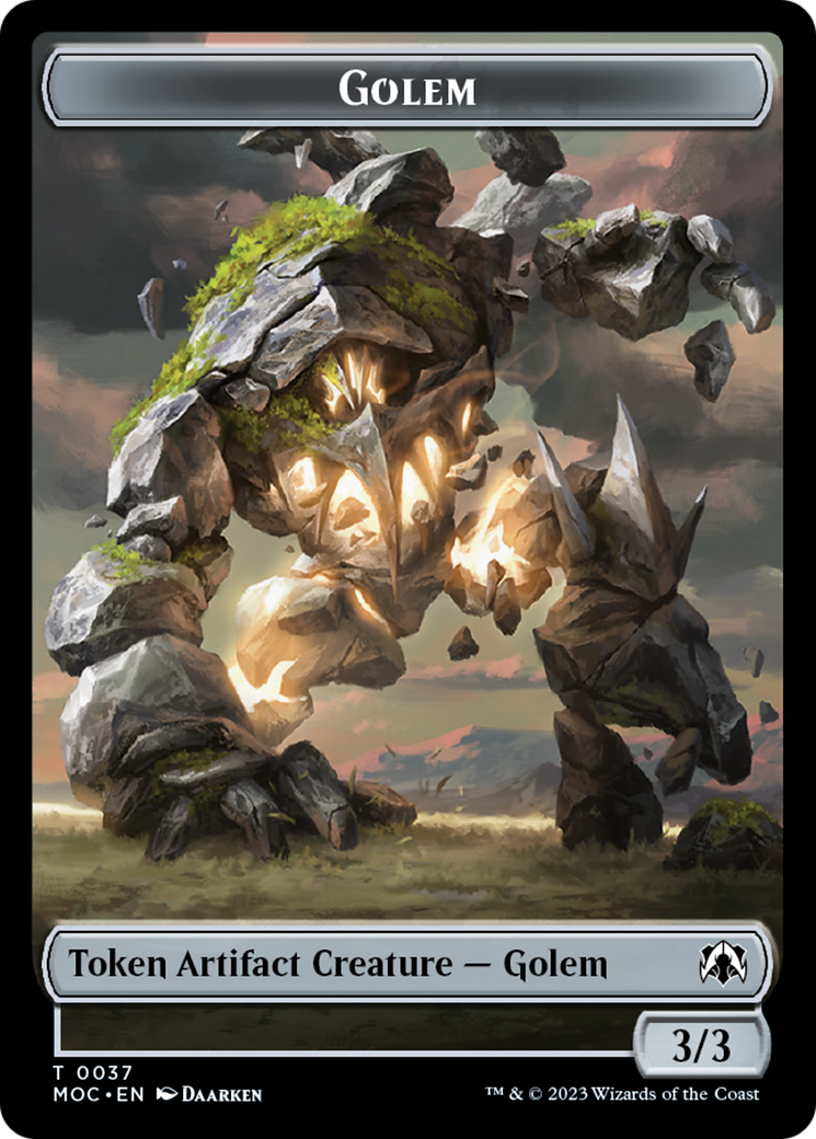 Golem // Blood Double-Sided Token [March of the Machine Commander Tokens]-1