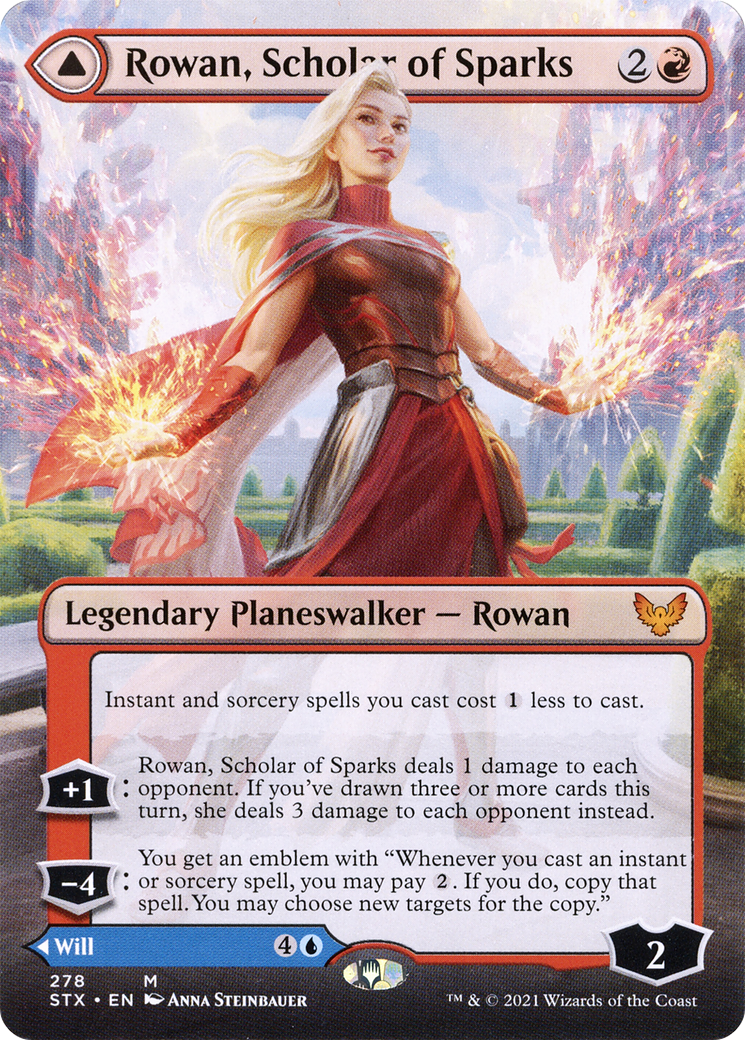 Rowan, Scholar of Sparks // Will, Scholar of Frost (Borderless) [Strixhaven: School of Mages]-3