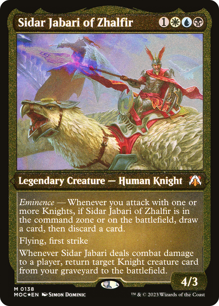 Sidar Jabari of Zhalfir (MOC-138) - March of the Machine Commander Etched Foil-1