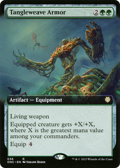 Tangleweave Armor (Extended Art) [Phyrexia: All Will Be One Commander]-1