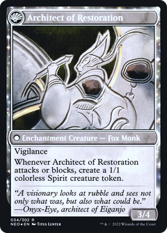 The Restoration of Eiganjo (PRE-034) - Kamigawa: Neon Dynasty Promos: (fandfc, enchantment) Foil-2
