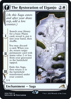 The Restoration of Eiganjo (PRE-034) - Kamigawa: Neon Dynasty Promos: (fandfc, enchantment) Foil-1