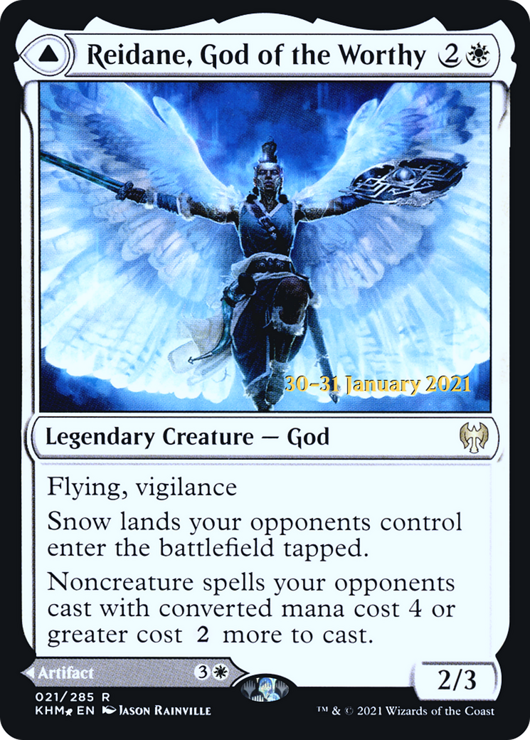 Reidane, God of the Worthy // Valkmira, Protector's Shield [Kaldheim Prerelease Promos]-3