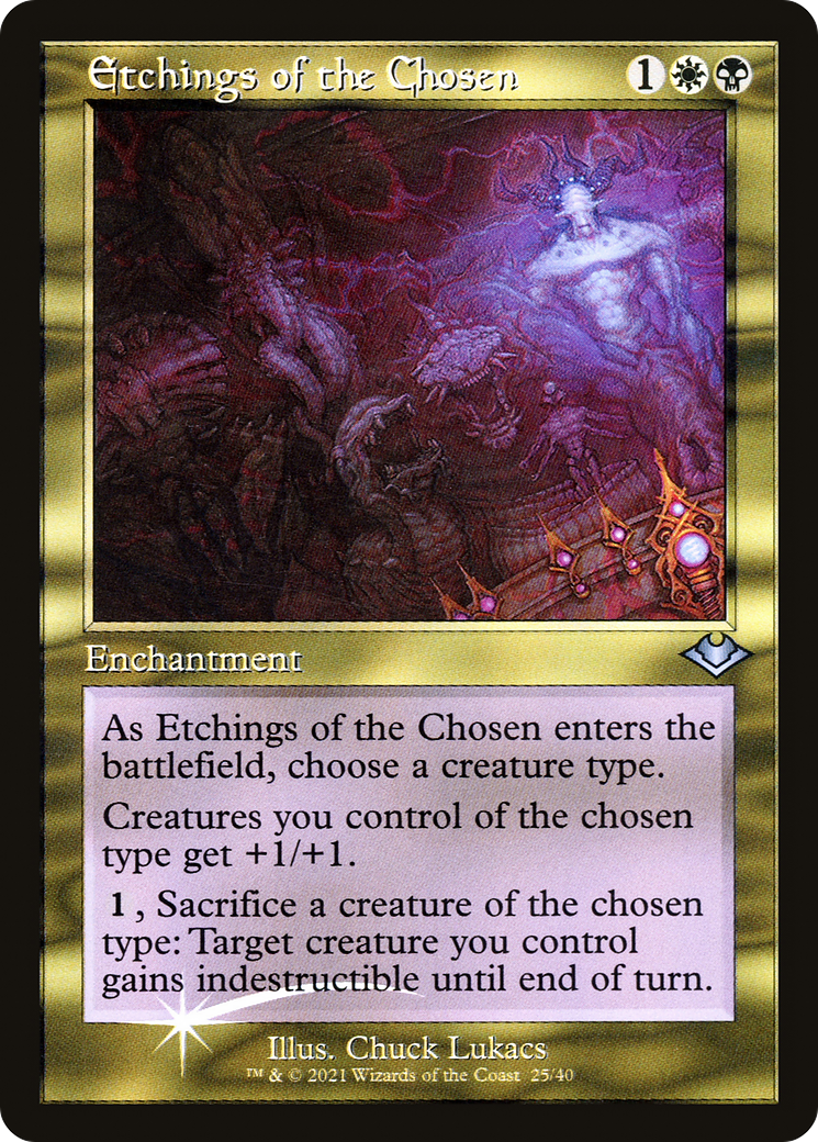 Etchings of the Chosen (Retro Frame) (MH1-025) - Modern Horizons 1 Timeshifts Etched Foil-1