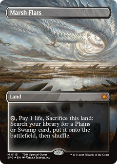 Marsh Flats (Borderless) (Dragonscale Foil) [Tarkir: Dragonstorm Special Guests]-1