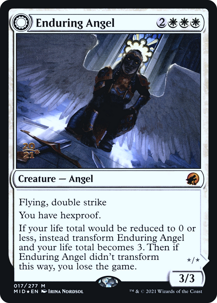 Enduring Angel // Angelic Enforcer [Innistrad: Midnight Hunt Prerelease Promos]-3