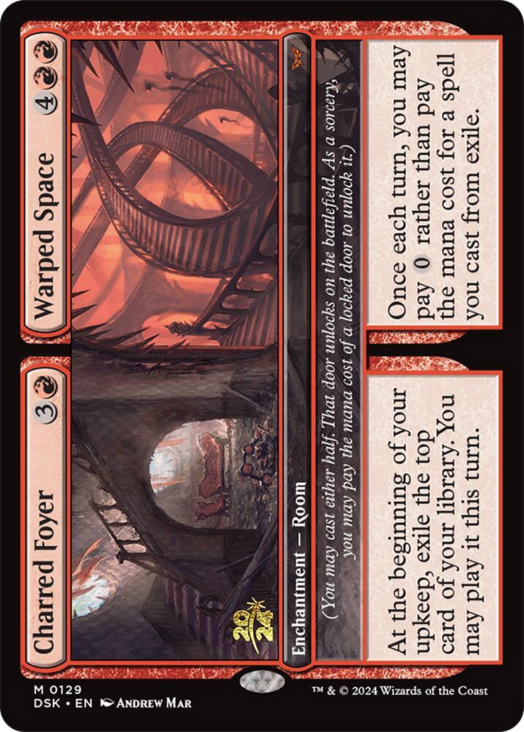 Charred Foyer // Warped Space [Duskmourn: House of Horror Prerelease Promos]-1