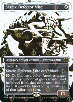 Skrelv, Defector Mite (Borderless Ichor Step-and-Compleat Foil) [Phyrexia: All Will Be One]-1