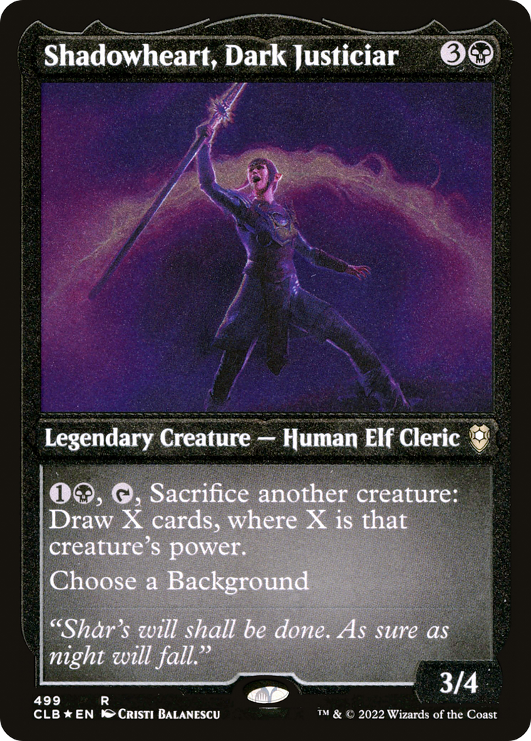 Shadowheart, Dark Justiciar (CLB-499) - Commander Legends: Battle for Baldur's Gate Etched Foil-1
