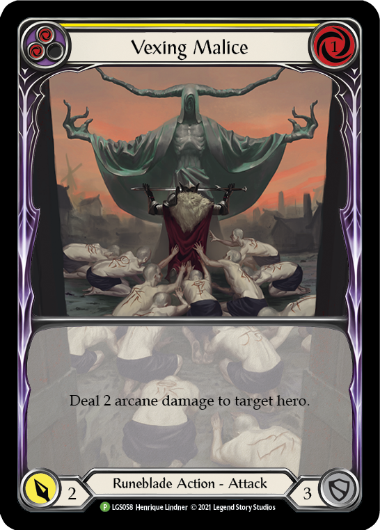 Vexing Malice (Yellow) [LGS058] (Promo)  Rainbow Foil-1