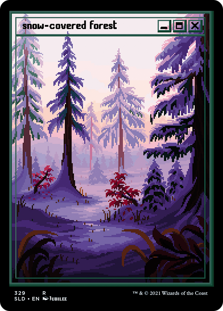 Snow-Covered Forest (PixelSnowLands.jpg) (SLD-329) - Secret Lair Drop Etched Foil-1